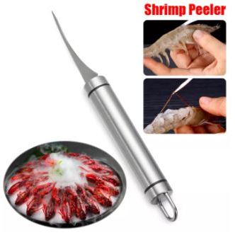 Dụng cụ bóc tách vỏ tôm inox 1 đầu tiện lợi dao cắt rạch lưng lấy chỉ tôm tiện lợi làm sạch tôm PVN5163