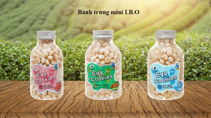 Bánh men bi trứng mini I.B.O 100g (dạng hũ có nắp đậy - date 02/2023)