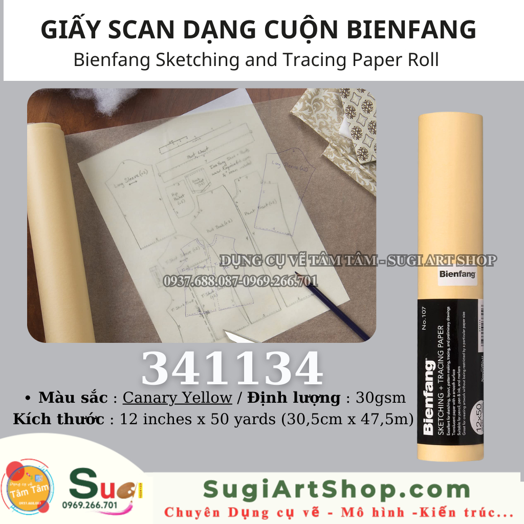 Cuộn giấy Scan Bienfang sketching and tracing