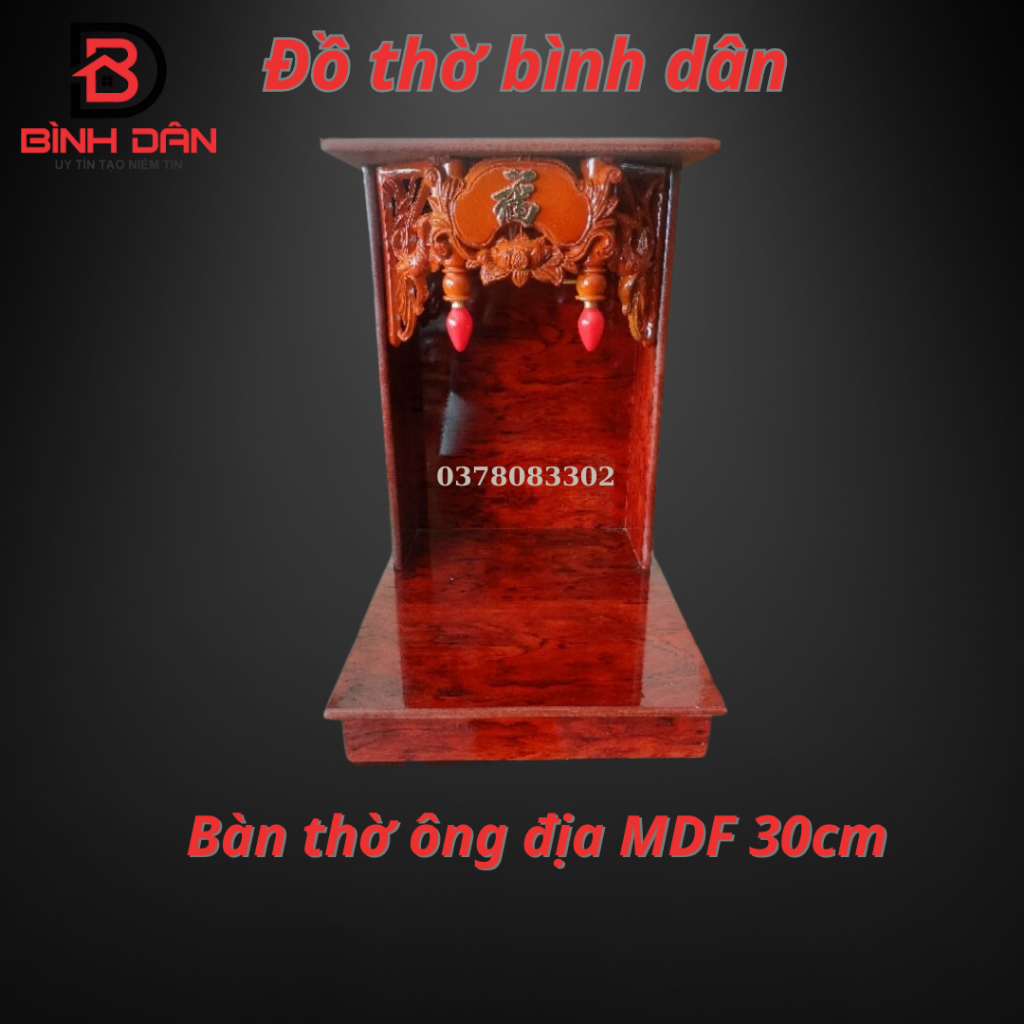 Bàn thờ ông địa thầƞ Եài ván ép ngang 30cm (không hộc héo)