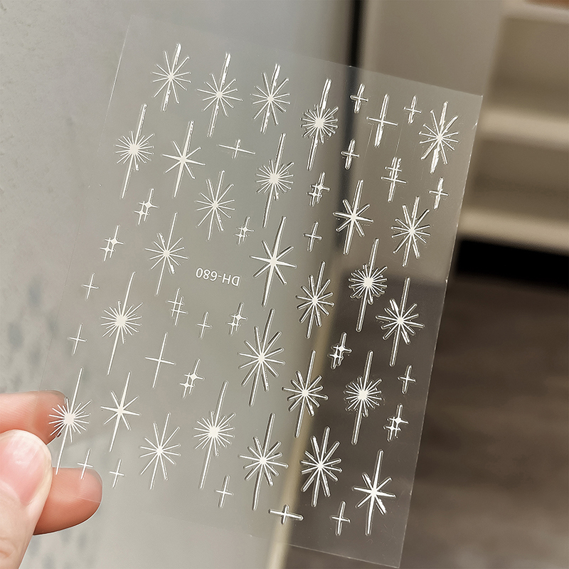 Star Radiant Nail Decals Transfer Stickers 3D DIY Line Nail Art Decoration.