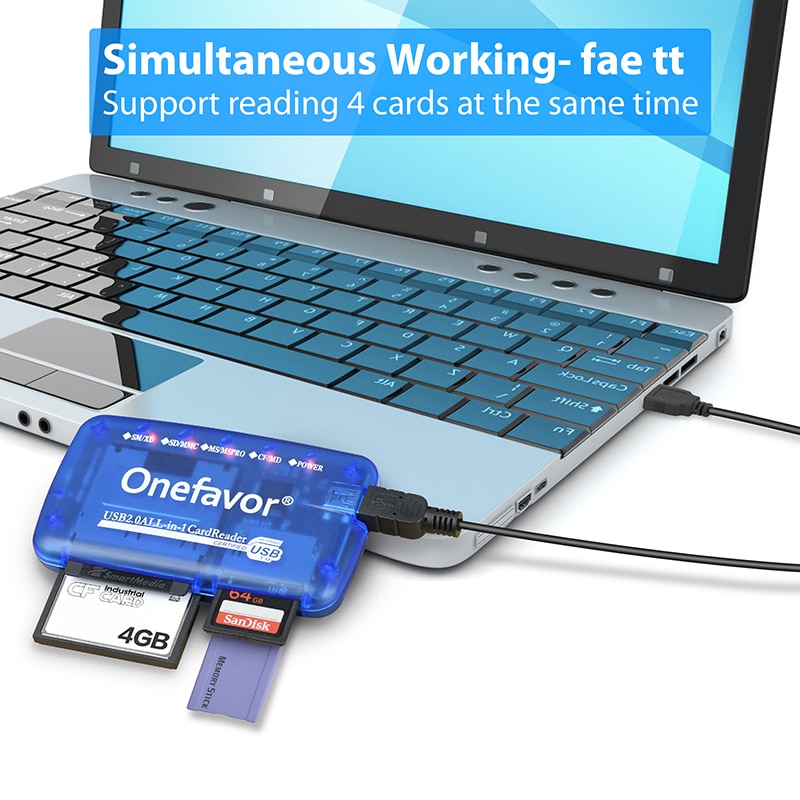 Onefavor 5-In-1 SM Card Reader 100% Origin Camera MS Memory Stick SD Memory Card XD Long Stick CF Card Multiftion Card Reader 2023NEW