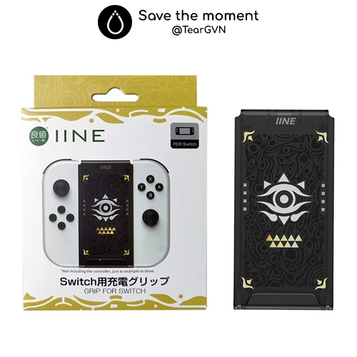 Grip sạc khi chơi Zelda TOTKD IINE dùng được khi xài ốp cho Joy-con Nintendo Switch
