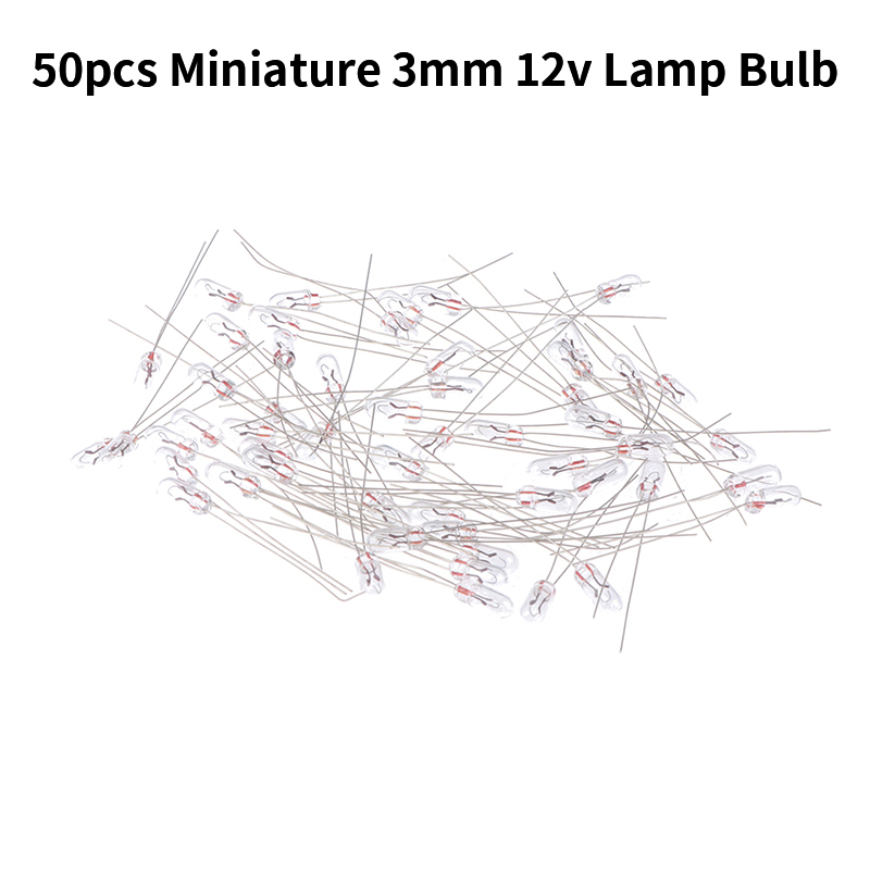 50Pcs 3mm 12V Edison Miniature Neon Light Indicator Lamp Bulb Lightbulb Incandescent Filament Miniature Lamps Light. 