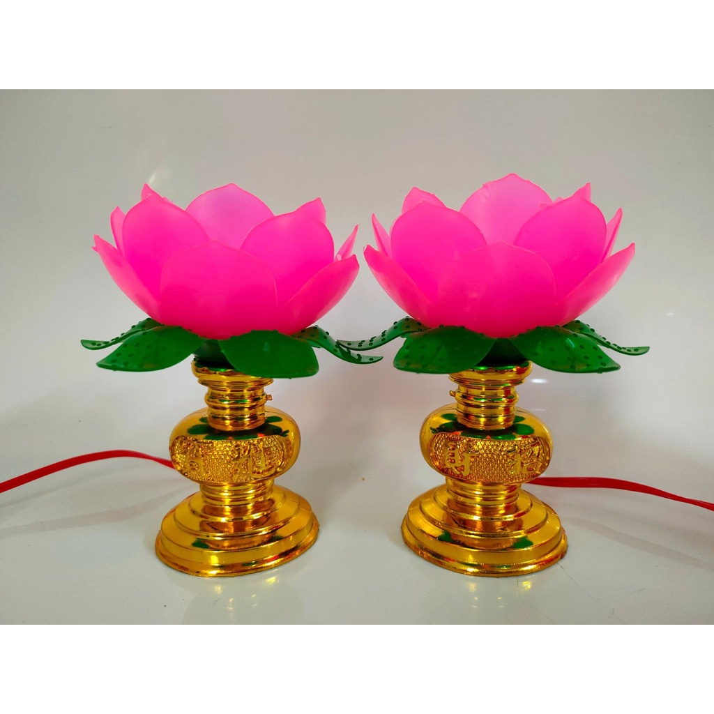 Cặp Đèn Thờ Hình Hoa Sen 12x5.5cm