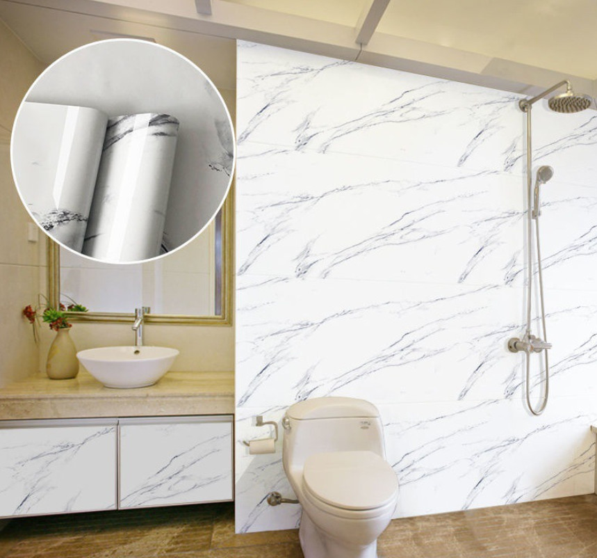 Cuộn 5mét decal giấy dán bếp tráng nhôm cách nhiệt khổ 60cm mẫu vân đá y5020