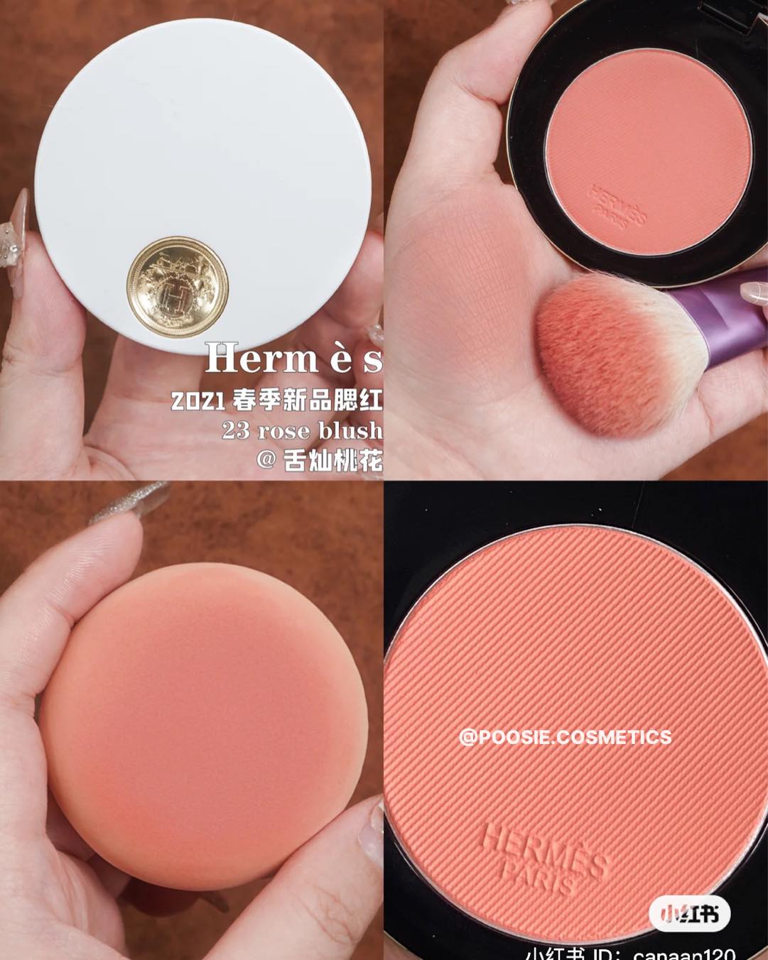 Phấn Má Hồng Rose Hermes Silky Blush Powder