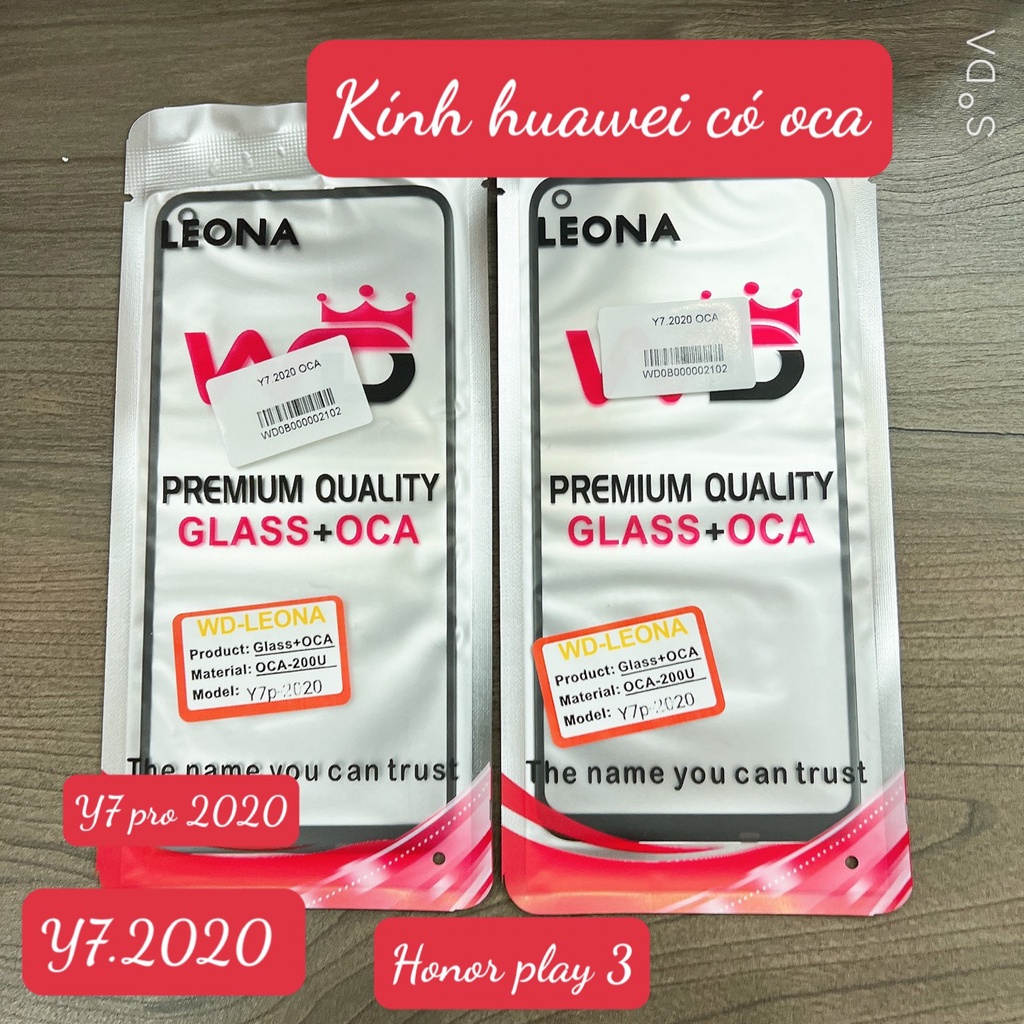 Kính ép màn hình có keo oca huawei y7-2020 - kính huawei y7 pro - 2020 - kính honor play 3