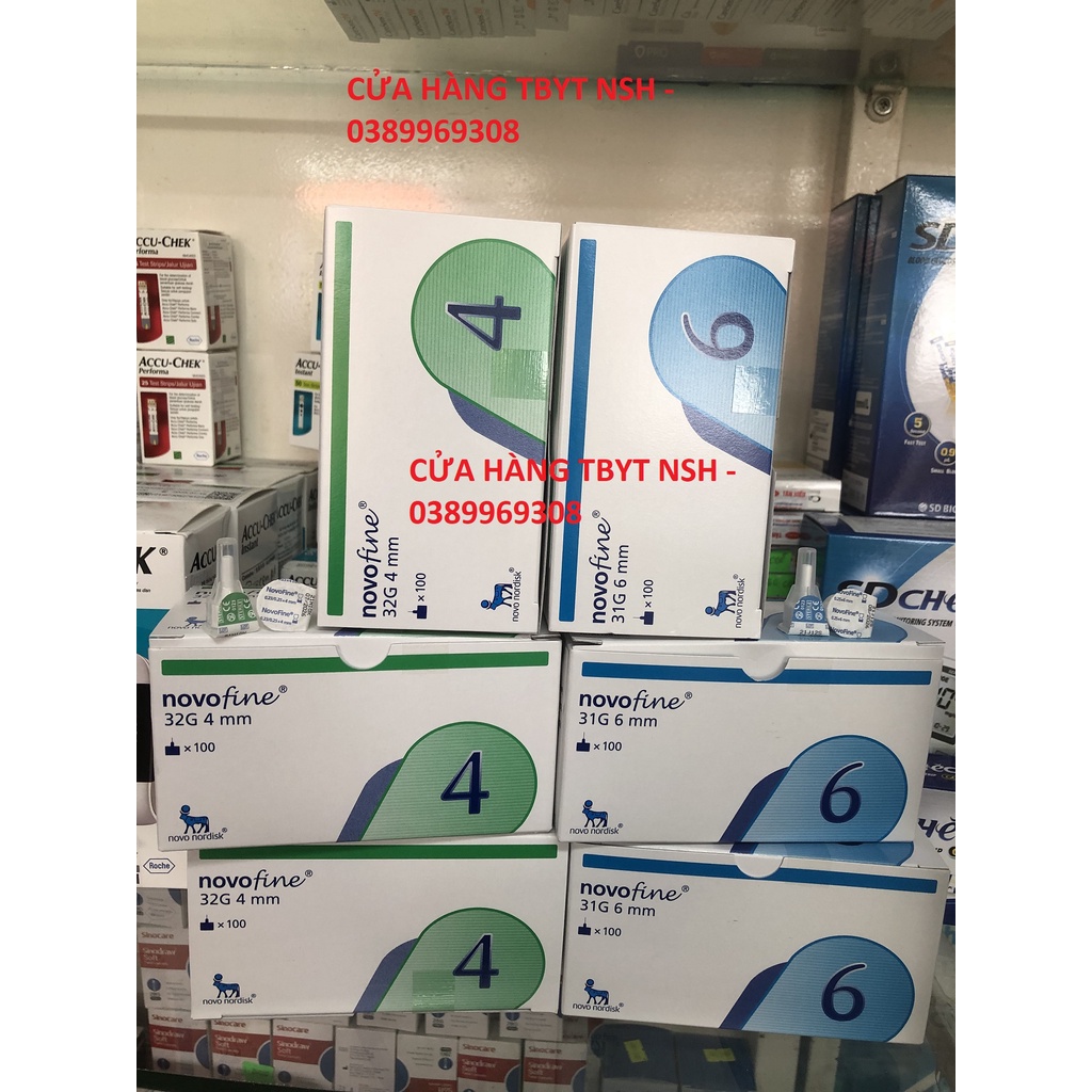 Kim bánh ú/chích tiểu đường/kim tiêm insulln novofine 31g 6mm, đầu kim chích tiểu đường novofine 31g 6mm