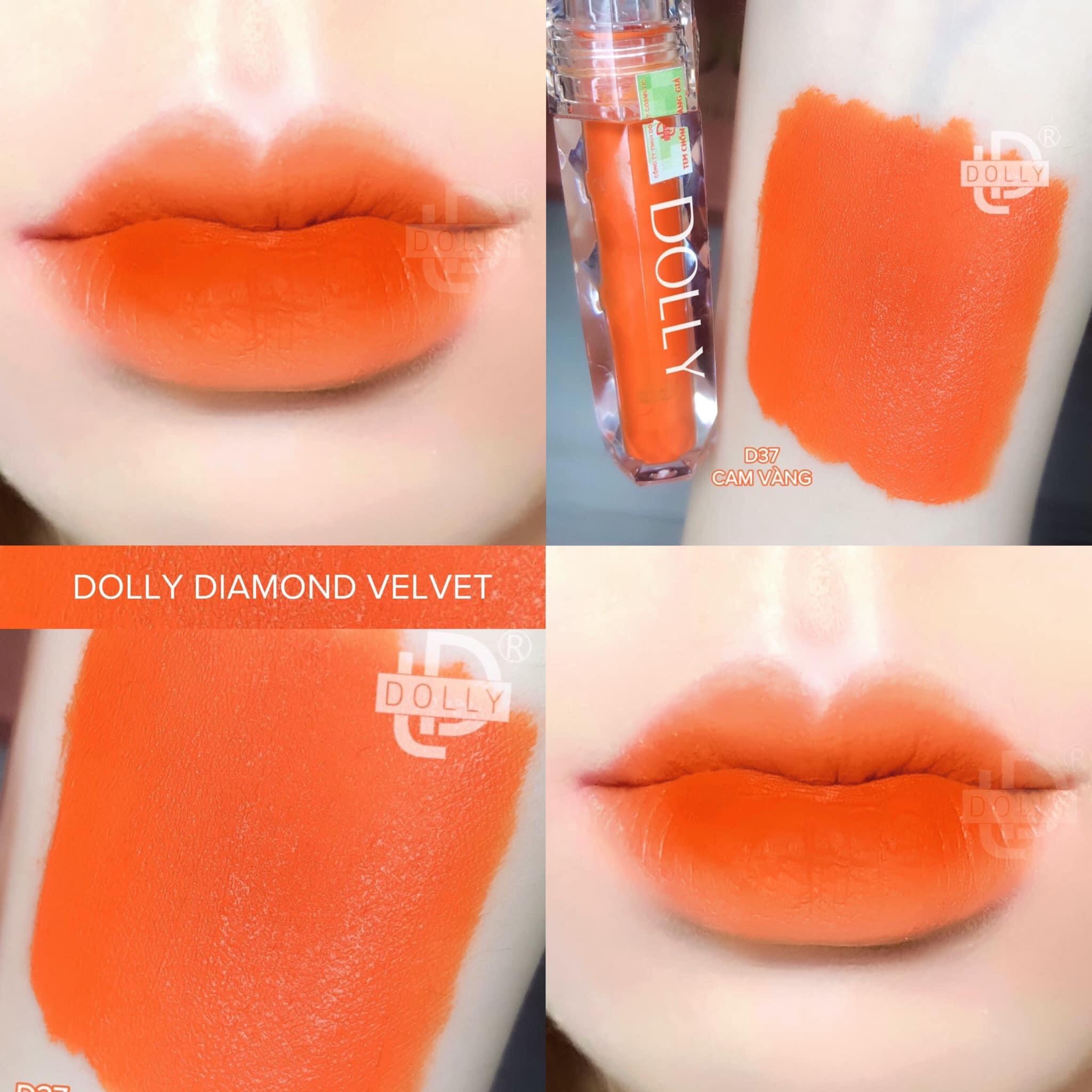 Son kem lì siêu mịn môi DOLLY DIAMOND [Màu Cam vàng]