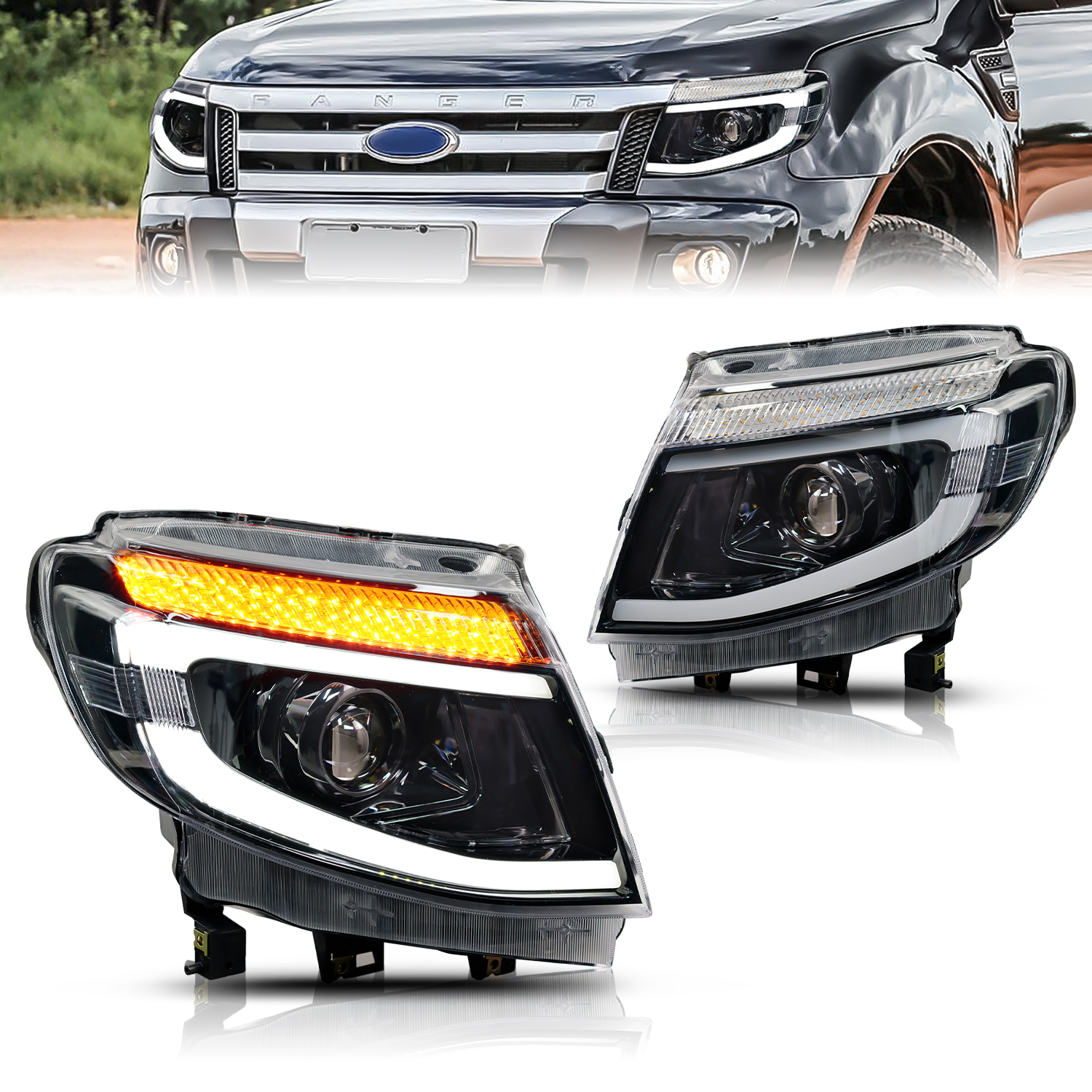 Archaic Headlight For Ford Ranger T6 2012 2013 2014 Head Light Lamp ...