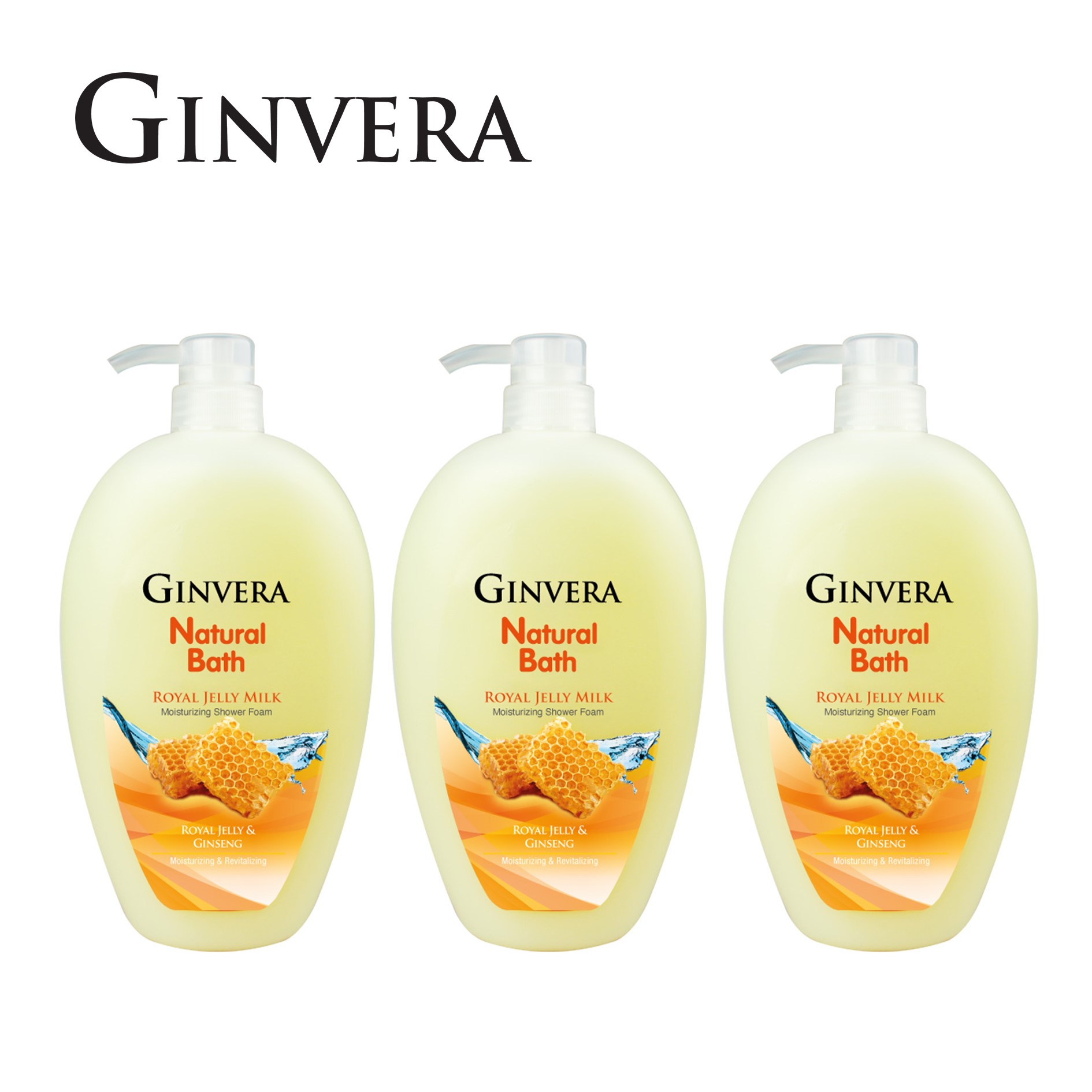 [Bundle of 3] GINVERA Natural Bath Shower Foam 950g [Body wash