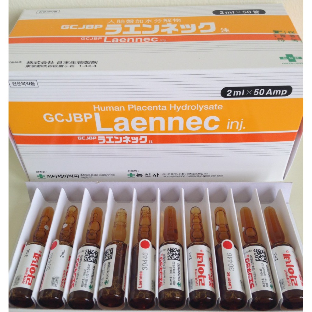 Tế bào gốc Laennec Placenta nội địa Nhật Bản (Hộp 50 ống x 2ml)