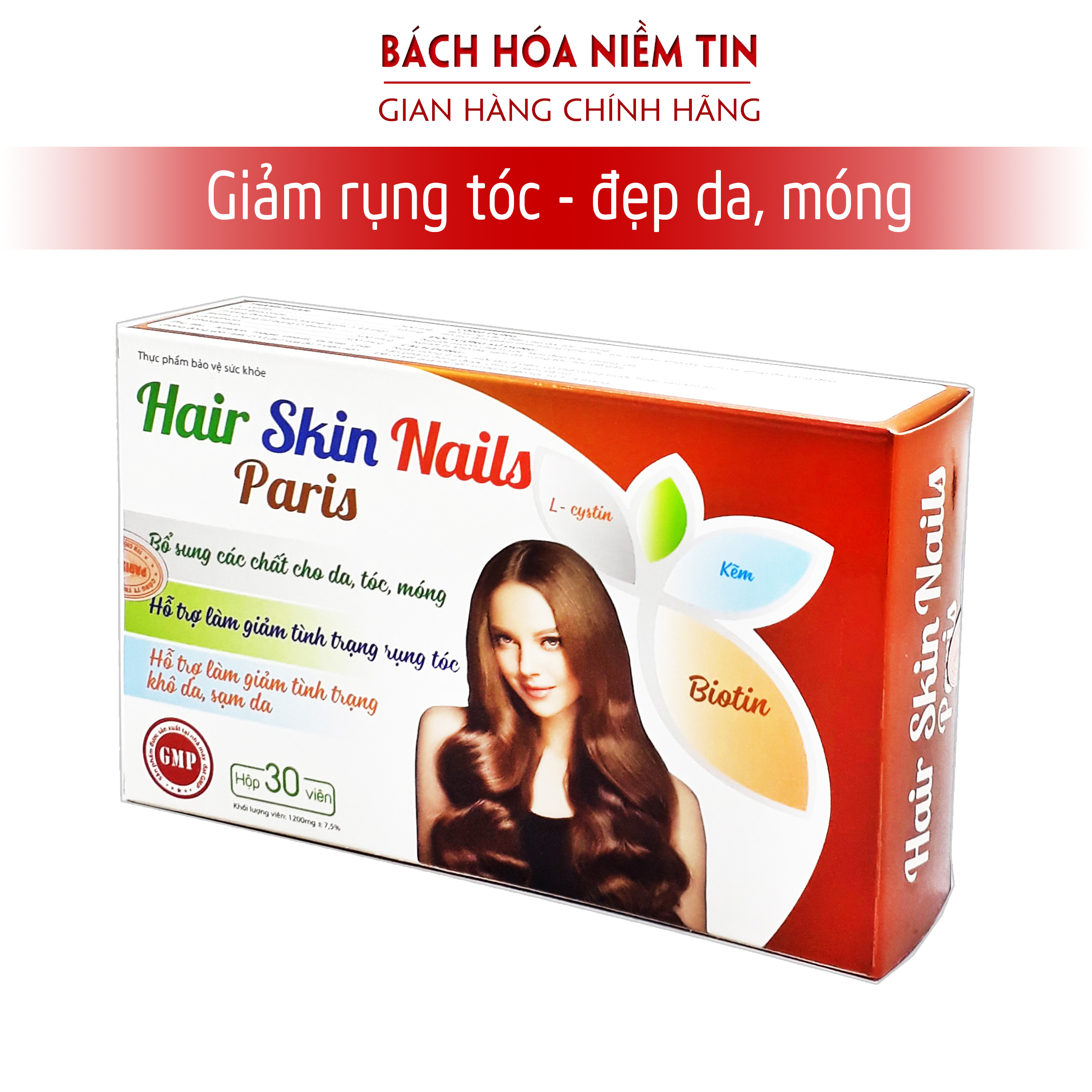 Viên uống bổ sung Biotin, Hair Skin Nails Paris giúp tóc chắc khỏe thumbnail