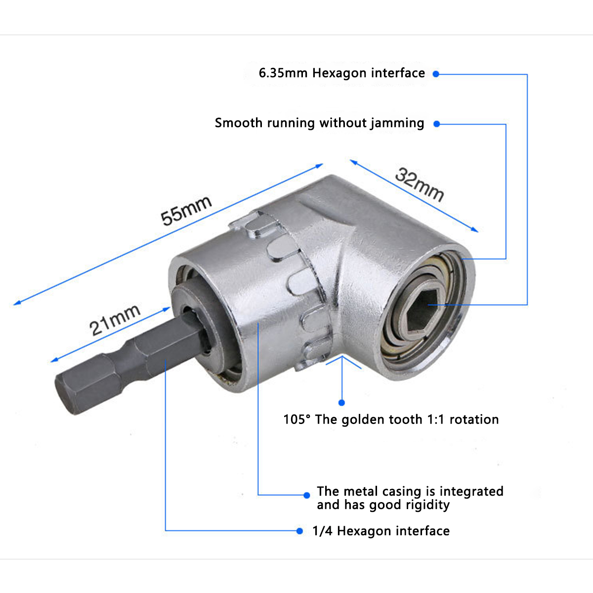 【TrendGlobe】105 Degree Angle Screwdriver Set Socket Holder Adapter ...