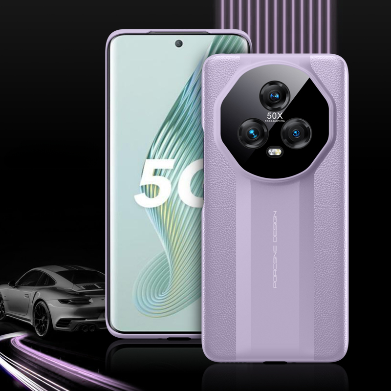 Case for Honor Magic 5 Pro / Magic 5 Case Camera Lens Protection Case Porsche RS Luxury Leather Texture Shockproof Phone Case