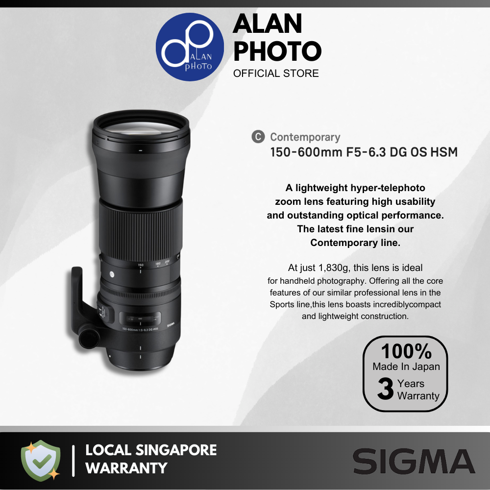 Sigma 150-600mm F5-6.3 DG OS HSM Contemporary Lens Canon EF/Nikon