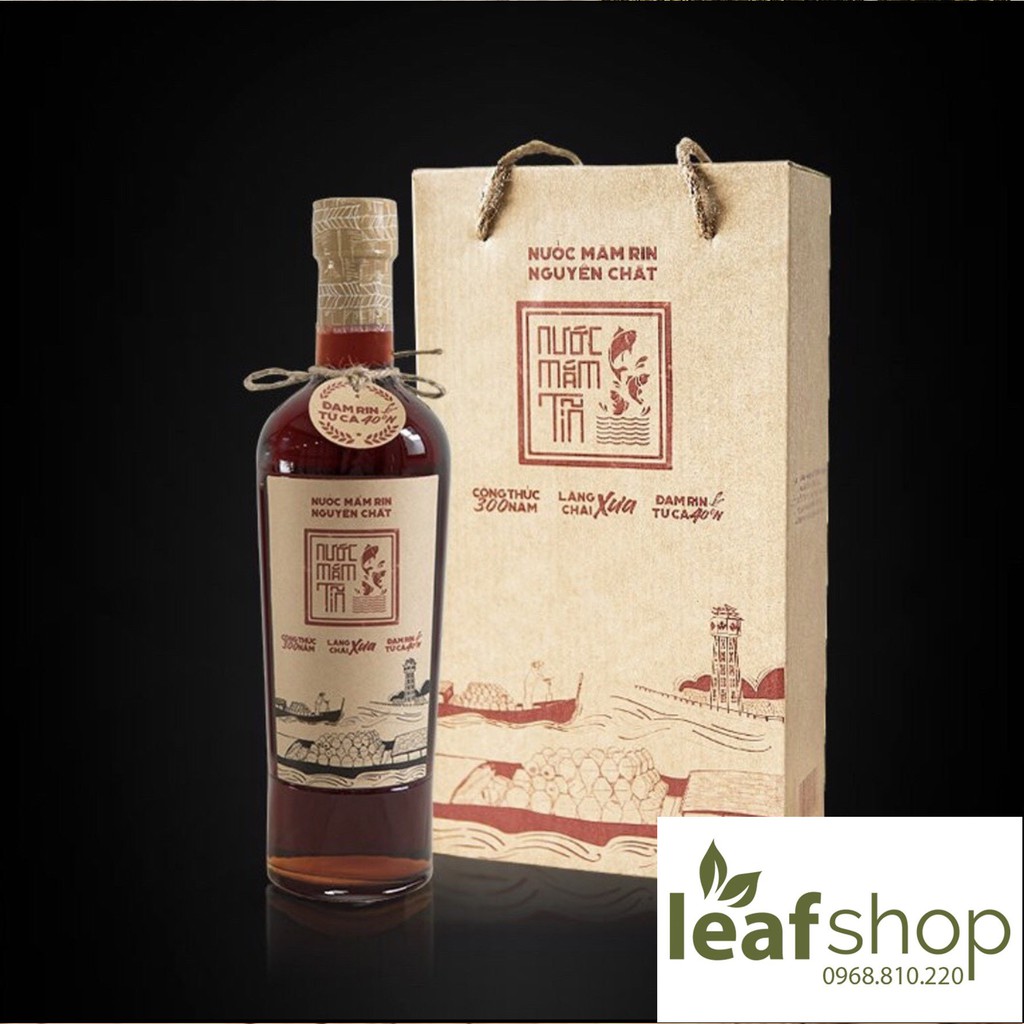 Nước mắm Tĩn 40N chai thủy tinh 500ml -Leaf organic
