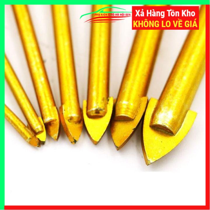 Bộ 7 Mũi Khoan Tam Giác Mạ Titan Khoan Tường - Thủy Tinh - Bê Tông Đa Chức Năng từ 3-12mm