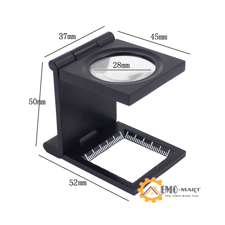 Kính lúp mini 10X có thước đo