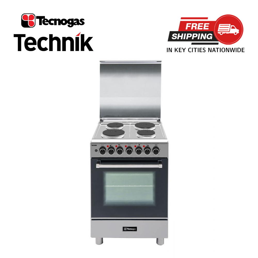 Tecnogas 60cm, 4 Electric Hot Plates Cooking Range TFE6004FRSS
