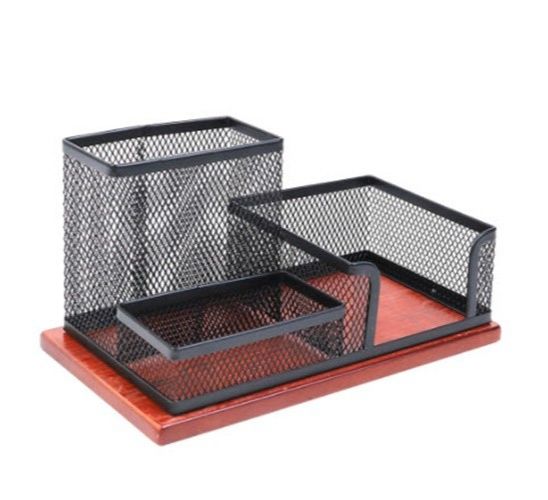 Khay cắm bút lưới sắt 3 ngăn cao cấp toppoint hy2400