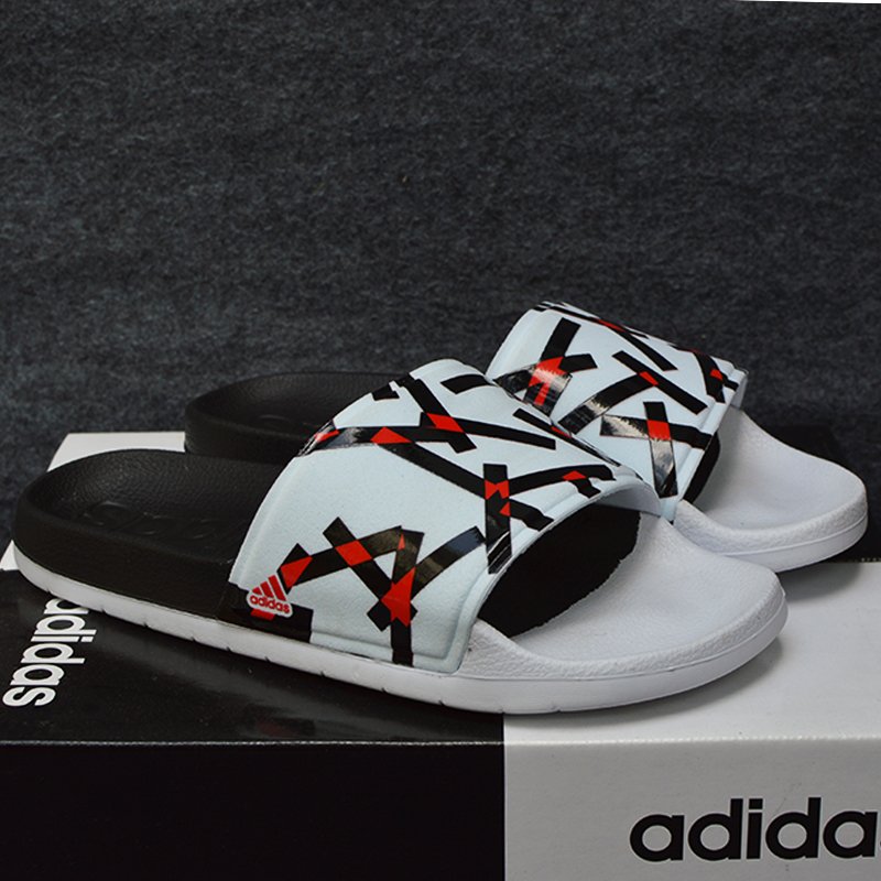 DÉP ADIDAS_SAMPLE ORIGINAL 2 MÀU ĐEN TRẮNG QUAI ĐEN TRẮNG ĐỎ