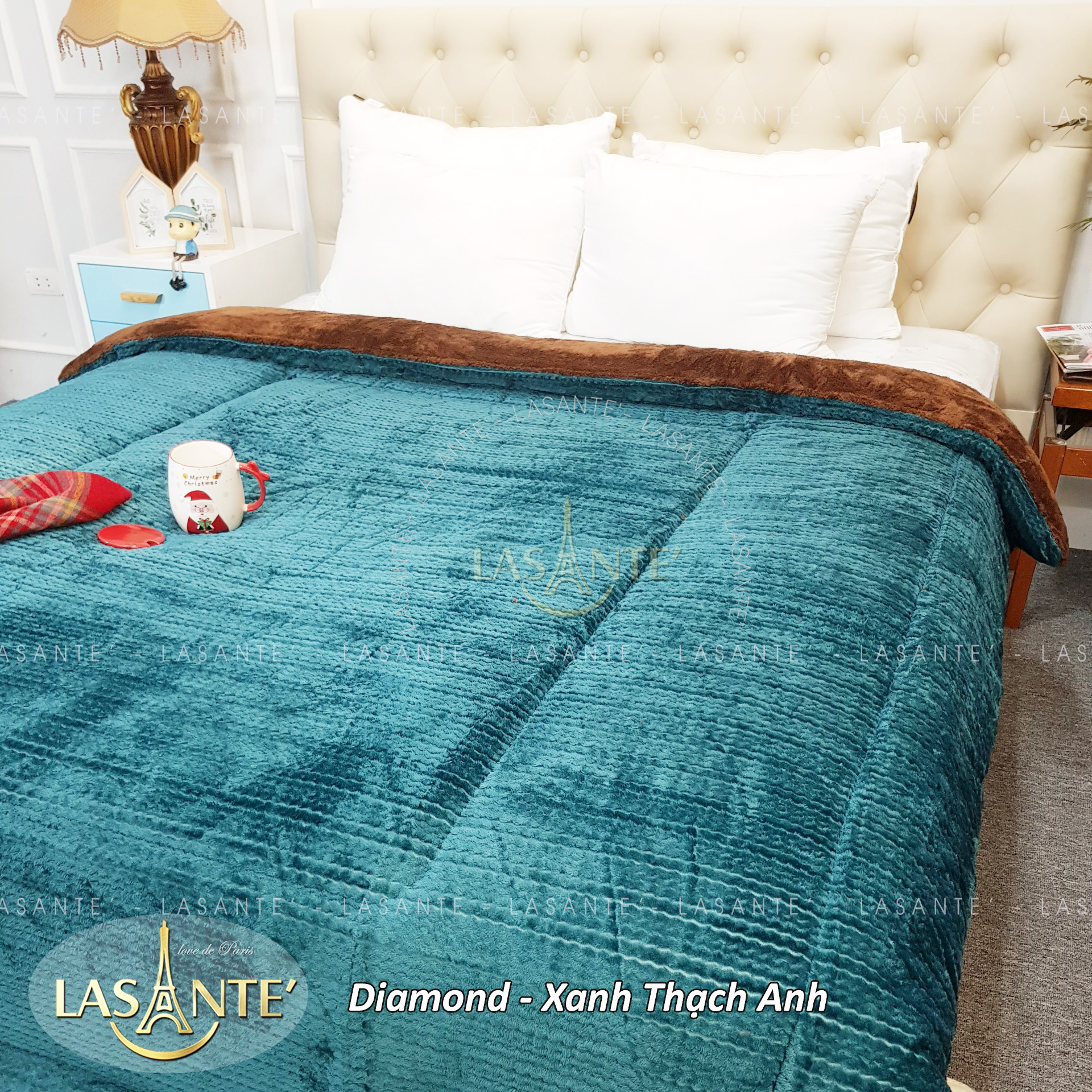 Chăn lông cừu Lasante mã hàng Diamond bảo hành chính hãng 24 tháng