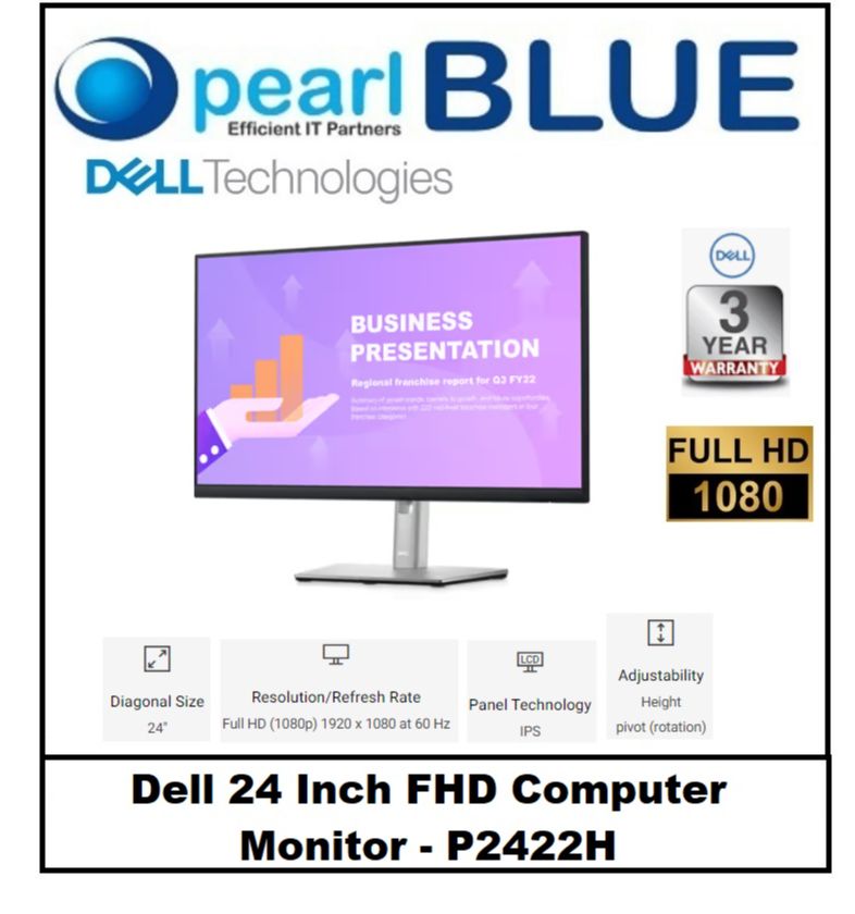 Dell 24 Inch FHD Computer Monitor - P2422H