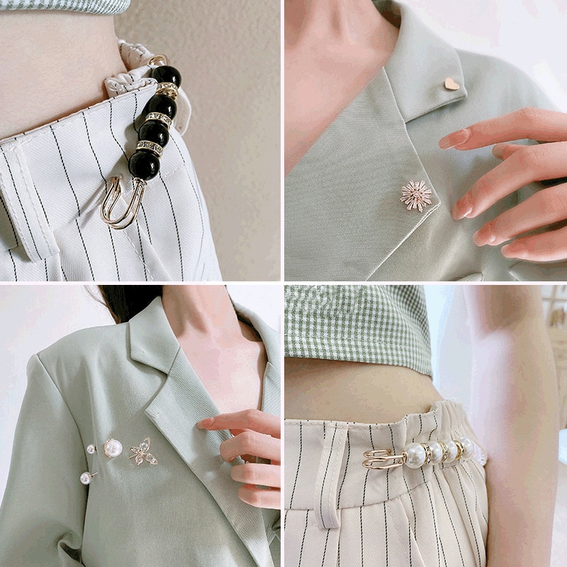 5/10Pc/Pack Cute Enamel Brooches Pins Pearl Neckline Small Collar Lapel ...