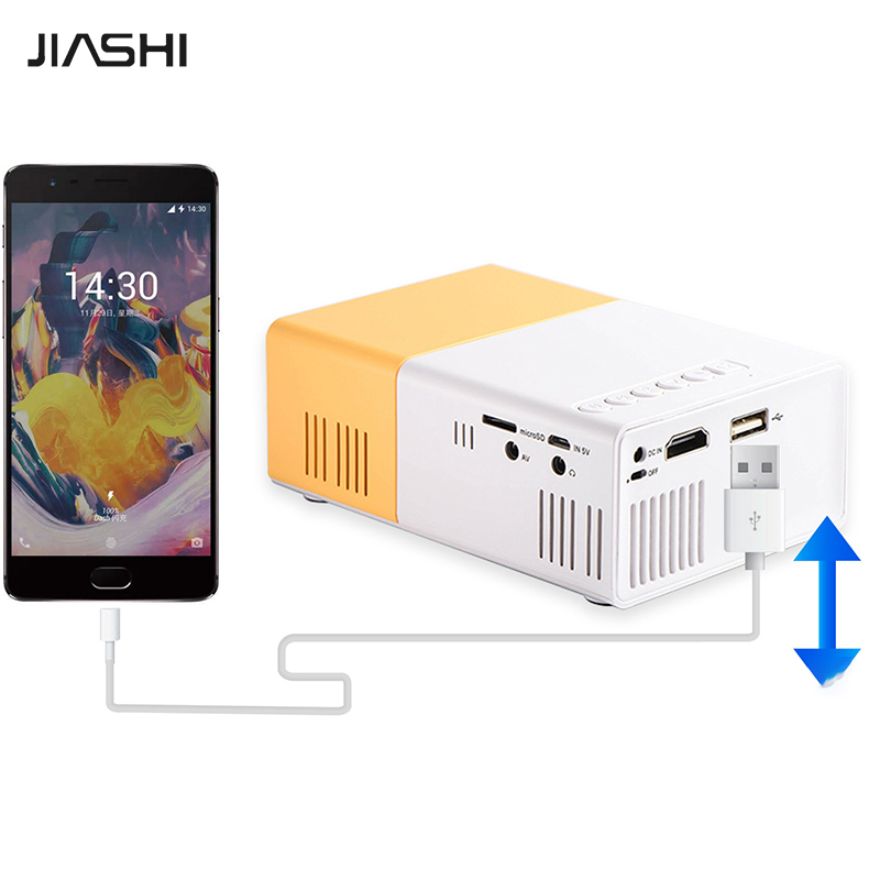 JIASHI Projector mini HD projector wired mobile phone same screen led