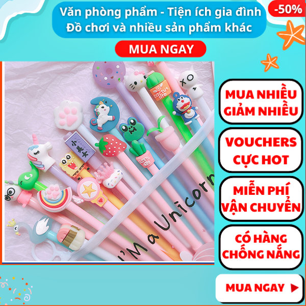 Bộ 20 bút bi xanh/ tím tặng kèm 1 túi đựng bút ,bút cute ,bút bi ,bút bi cao cấp ,bút mực ,bút bi cute , đồ dùng học tập, Aplusmart