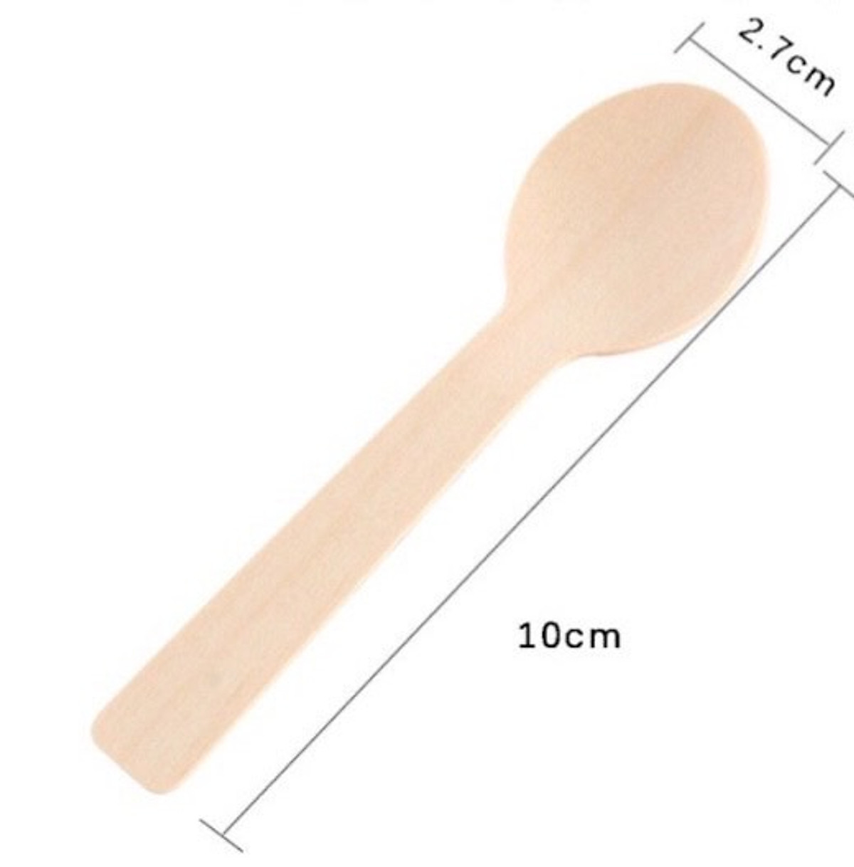 100 cái thìa gỗ 16cm/10cm dùng 1 lần cao cấp