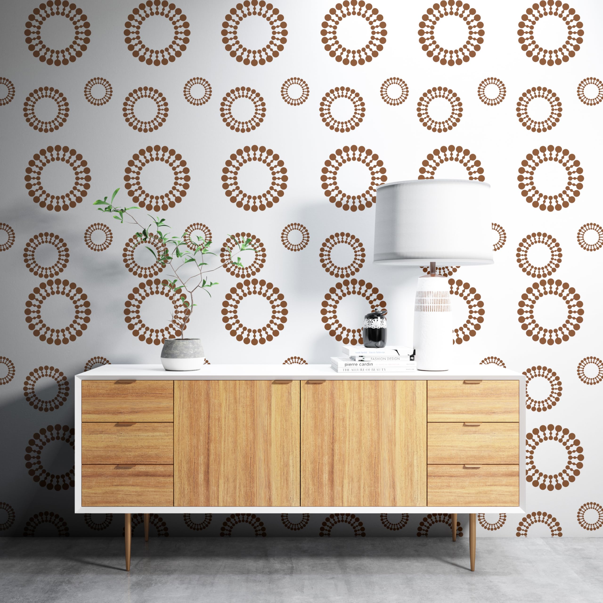 Dotted Circle Wall Stencil – 16x24 Inch Reusable Stencil Sheet for ...