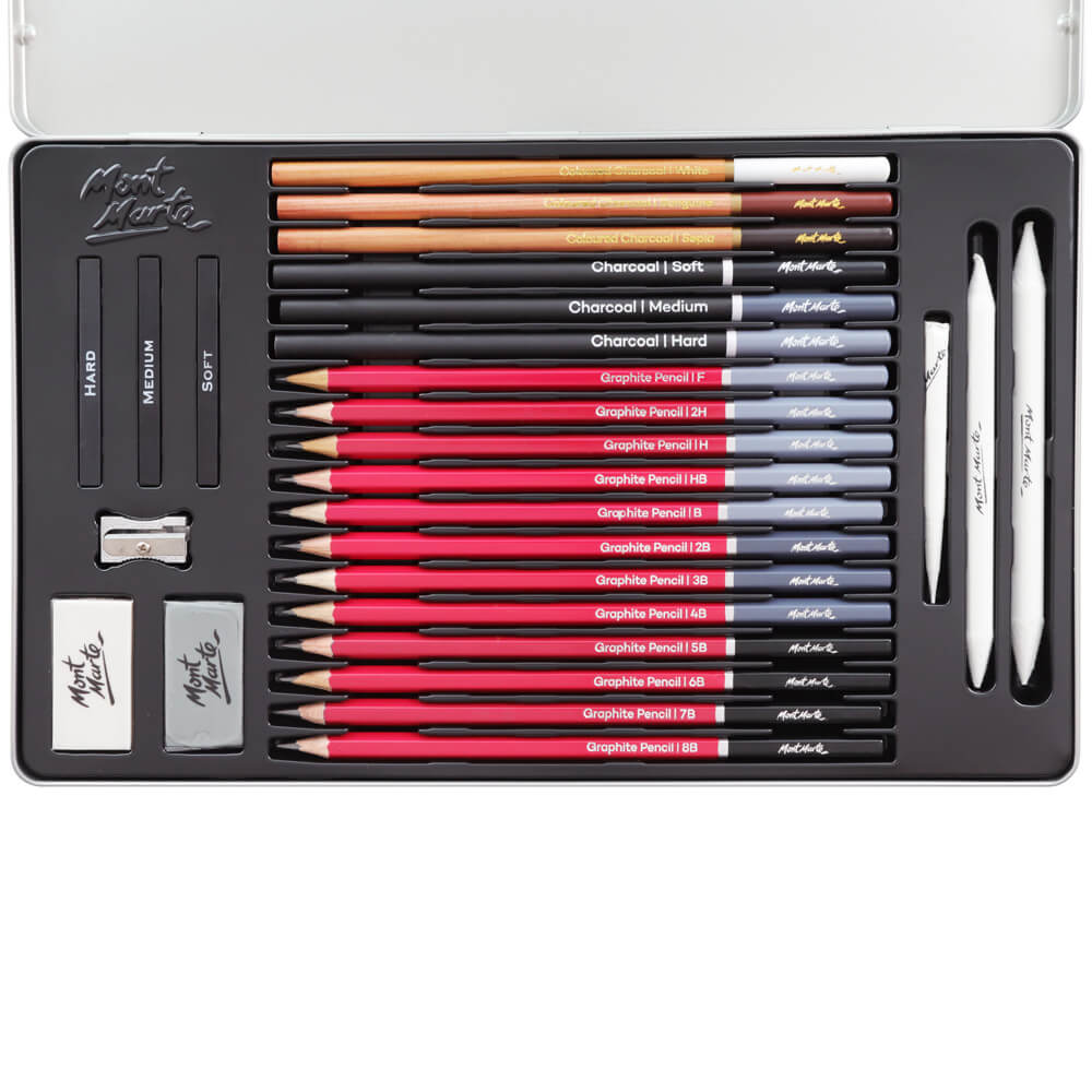 Mont Marte Sketching Tin Set 27pc.