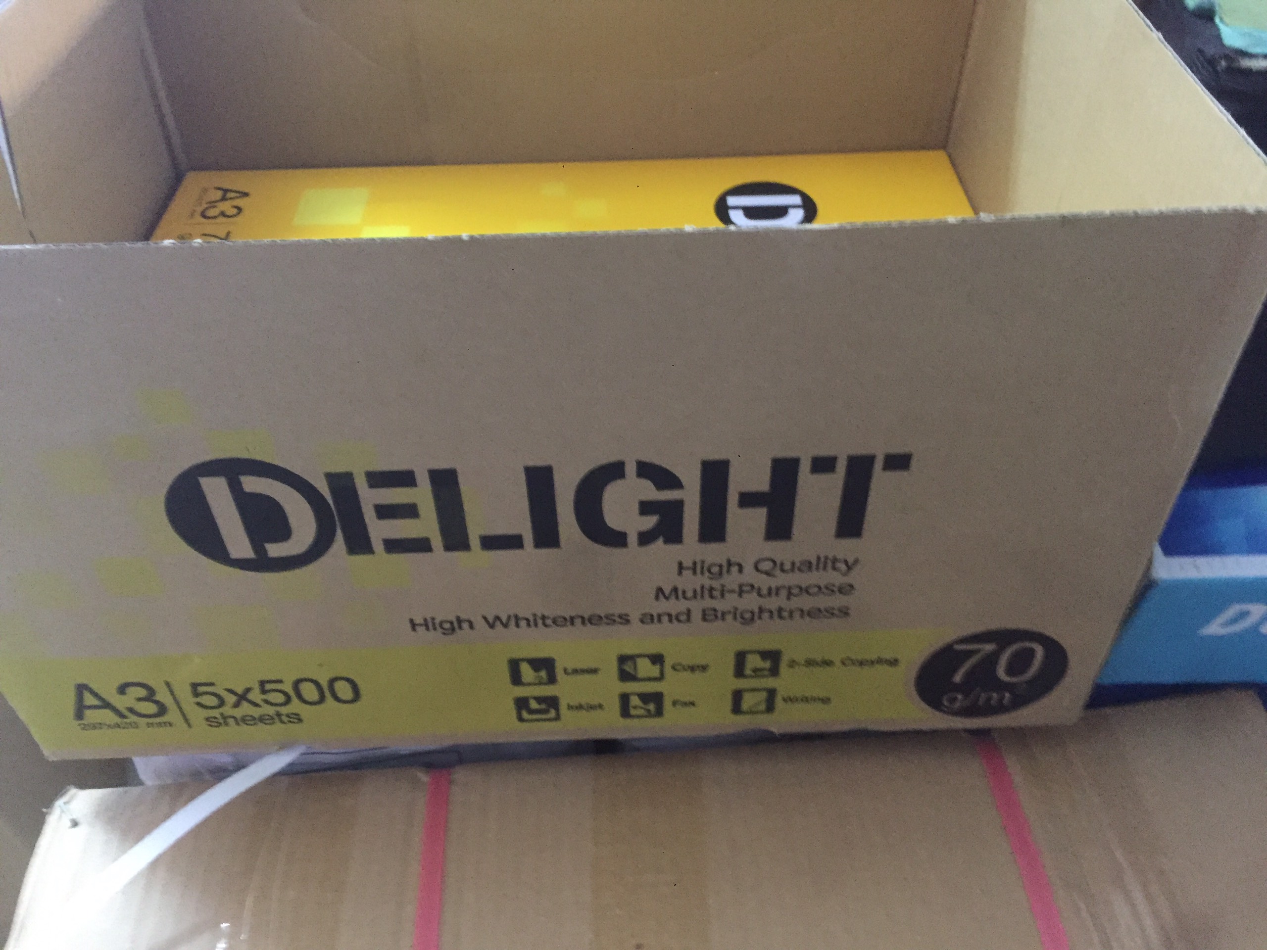 Giấy photocopy Delight A4 70gsm / A3 70gsm (Ream 500 tờ)