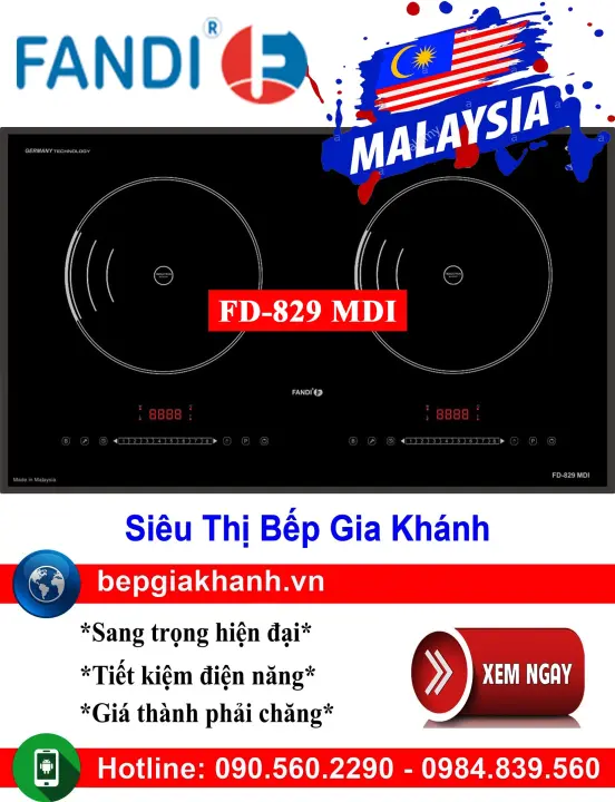 [HCM]Bếp từ đôi Fandi FD-829 MDI nhập khẩu Malaysia bếp từ bếp điện từ bếp từ đôi bếp điện từ đôi bếp từ giá rẻ bếp điện từ giá rẻ bếp từ đơn bep tu don bep tu