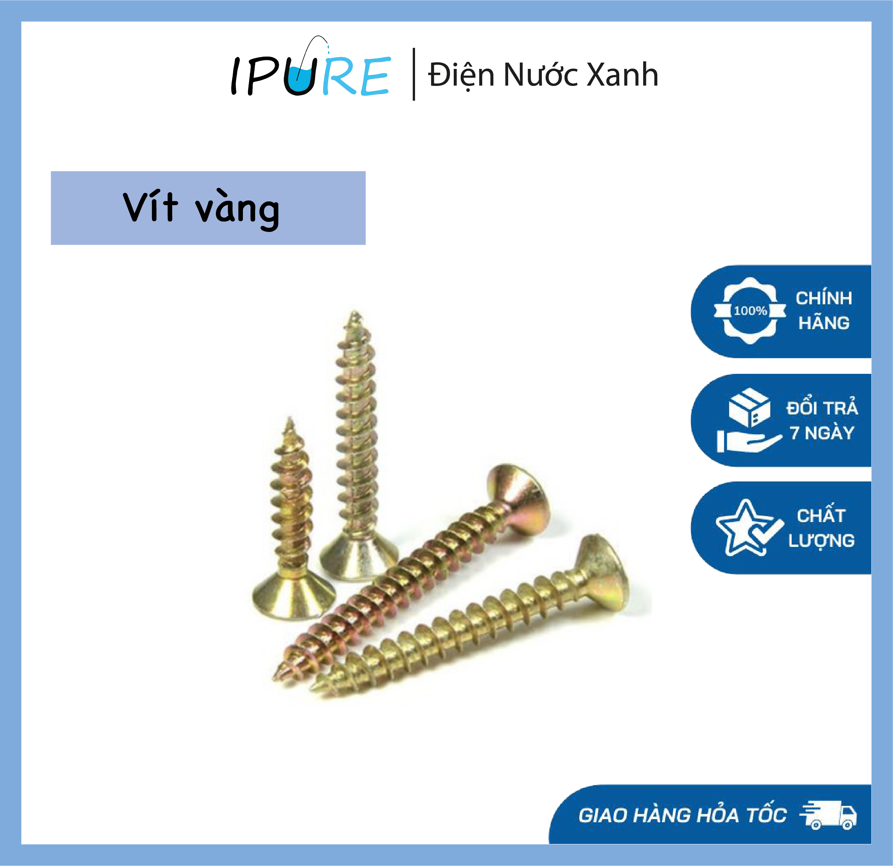 100g Vít bắn gỗ vàng răng thưa, ren thưa có nhiều kích cỡ