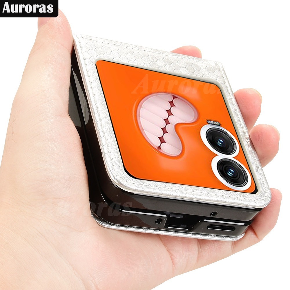 For Tecno Phantom V Flip2 5G Phone case Wave Point Design TPU External Leather Card stand Holder New Design Flip Cover for Tecno Phantom V Flip2 5G Cover casing HP. 