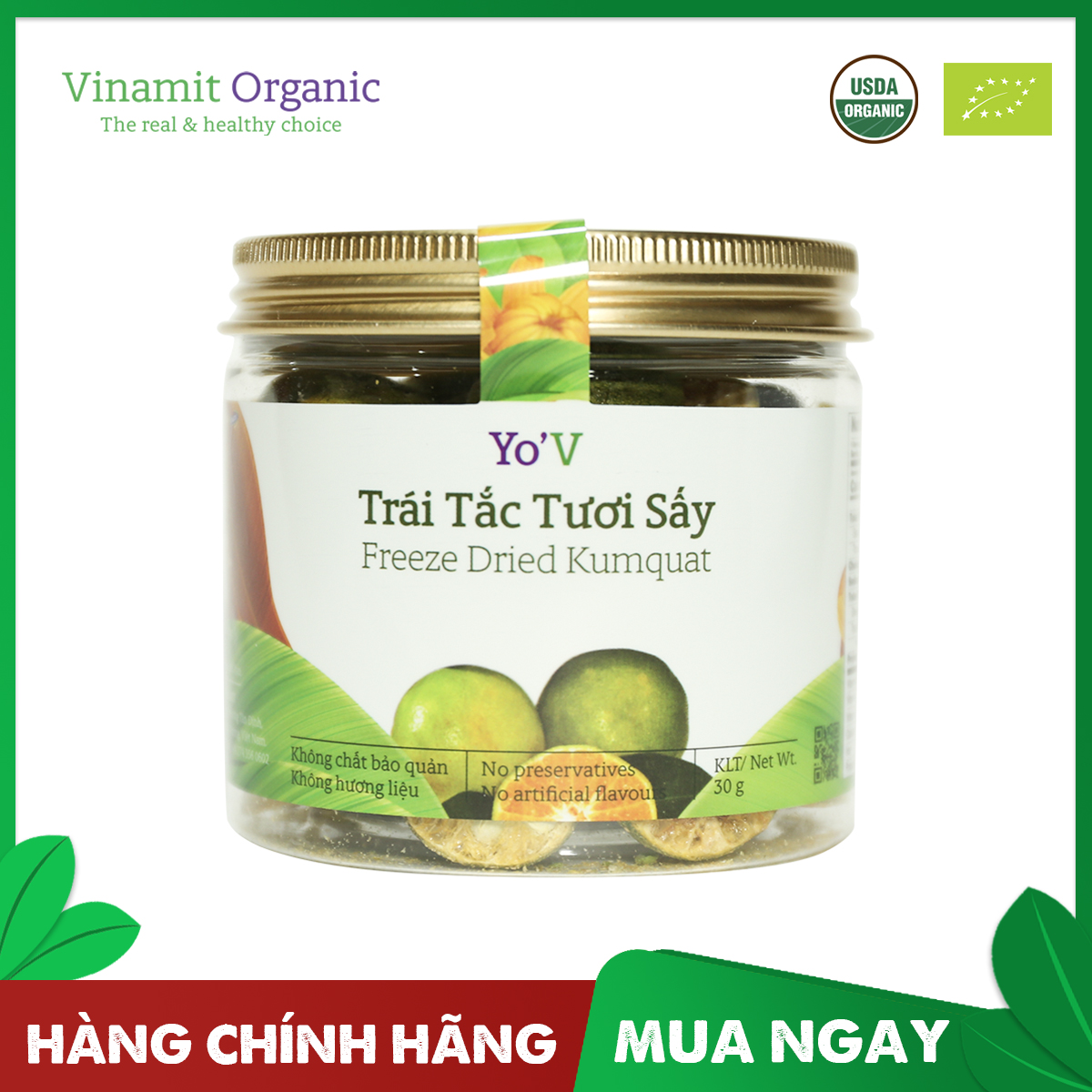 Trái tắc tươi sấy Yo'V 30g