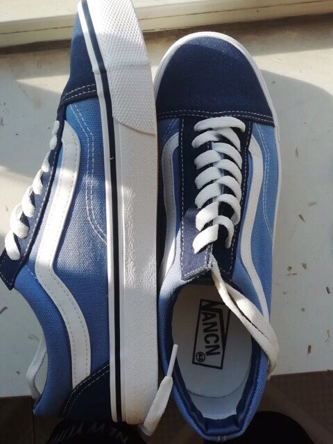 Giày vans xanh da trời dáng ulzzang