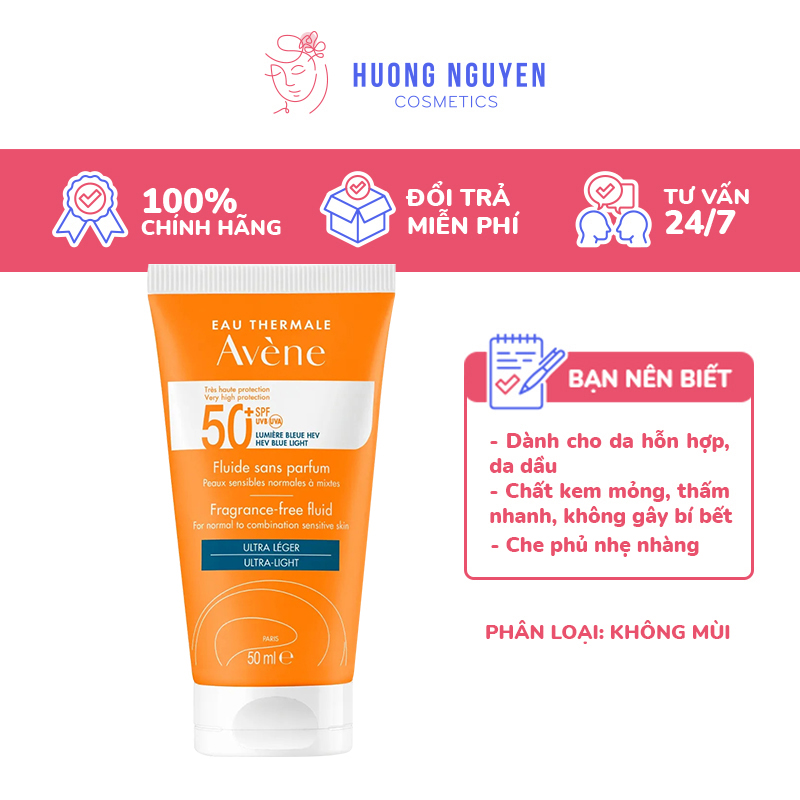 Kem Chống Nắng Avene Dry Touch Fluide SPF50+