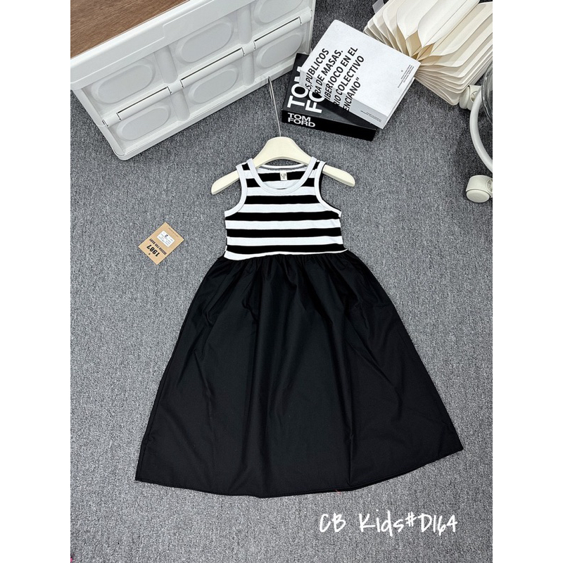 Váy đầm sát nách kẻ ngang D164 cho bé gái