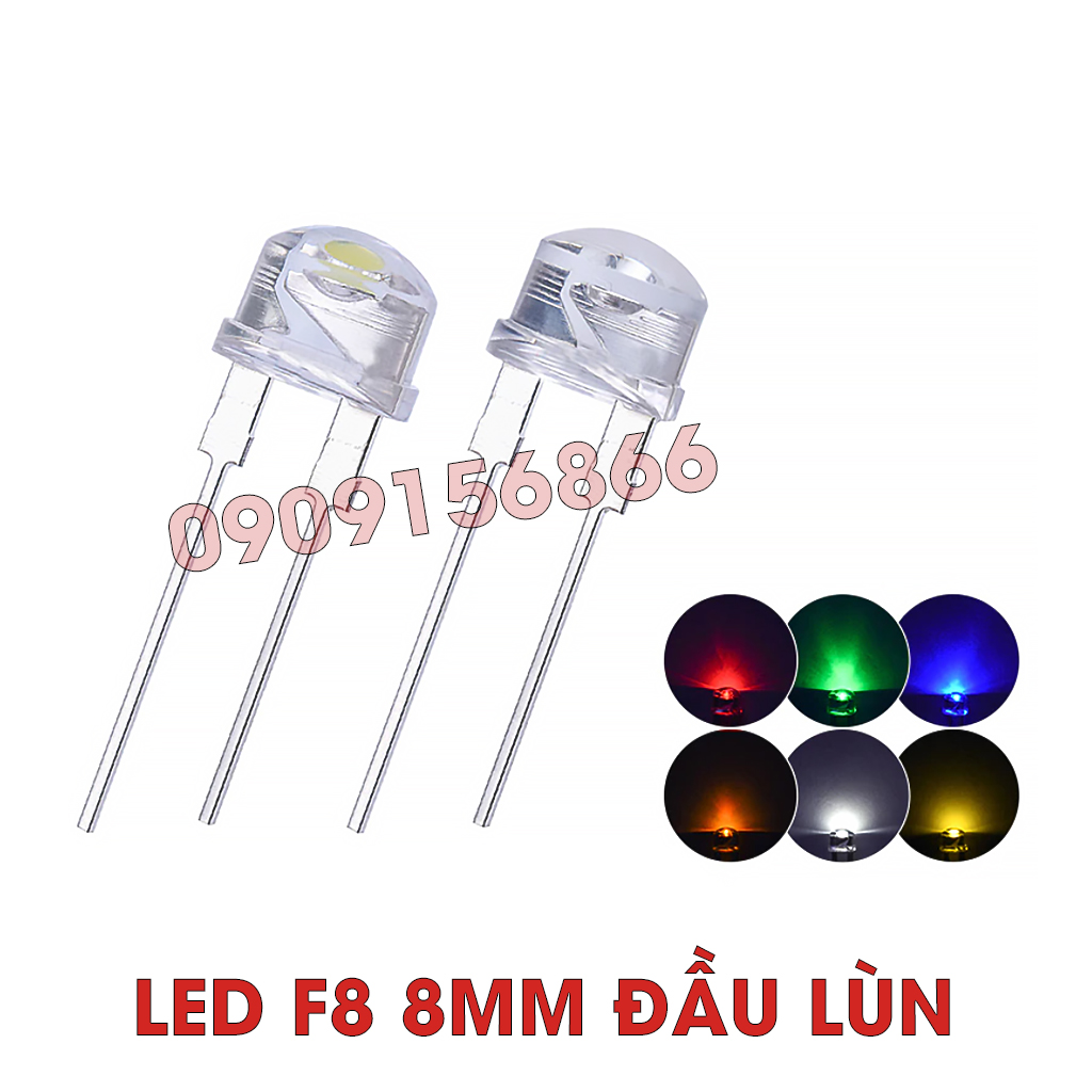 Đèn Led F8 8mm lùn (combo 10 led)