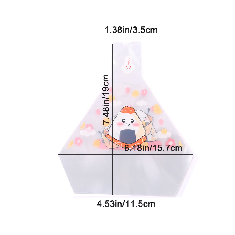 50Pcs Lovely Cartoon For Triangle Rice Ball Packaging Bag Nori Onigiri Sushi Bag Sushi Making Mold Bento Accessories.