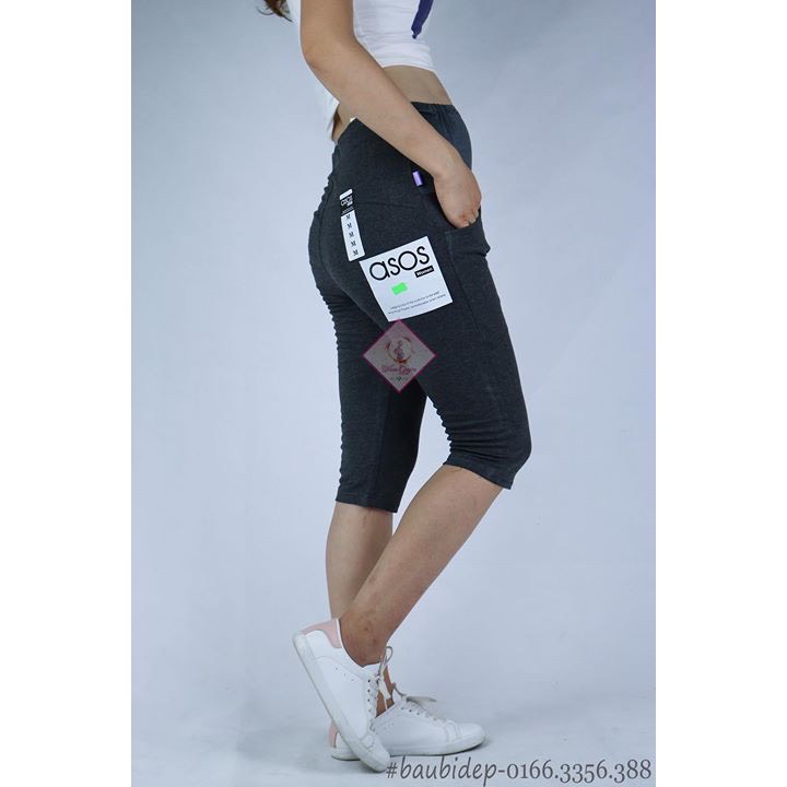 Quần bầu legging lửng nâng mông hàng đẹp (có đáp bụng và chun chỉnh)