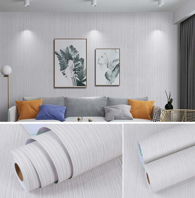 5m decal giấy dán tường khổ 60cm keo sẵn mẫu gân trắng