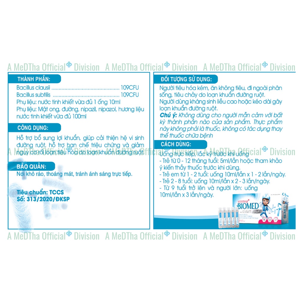 CỐM VI SINH BIFIMED, hộp 20 gói