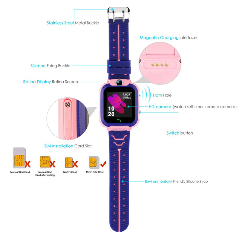 Q12%20Children's%20Smart%20Watch%20SOS%20Watch%20Waterproof%20IP67%20Kids%20Gift%20For%20IOS%20Android%20-%20Image%203