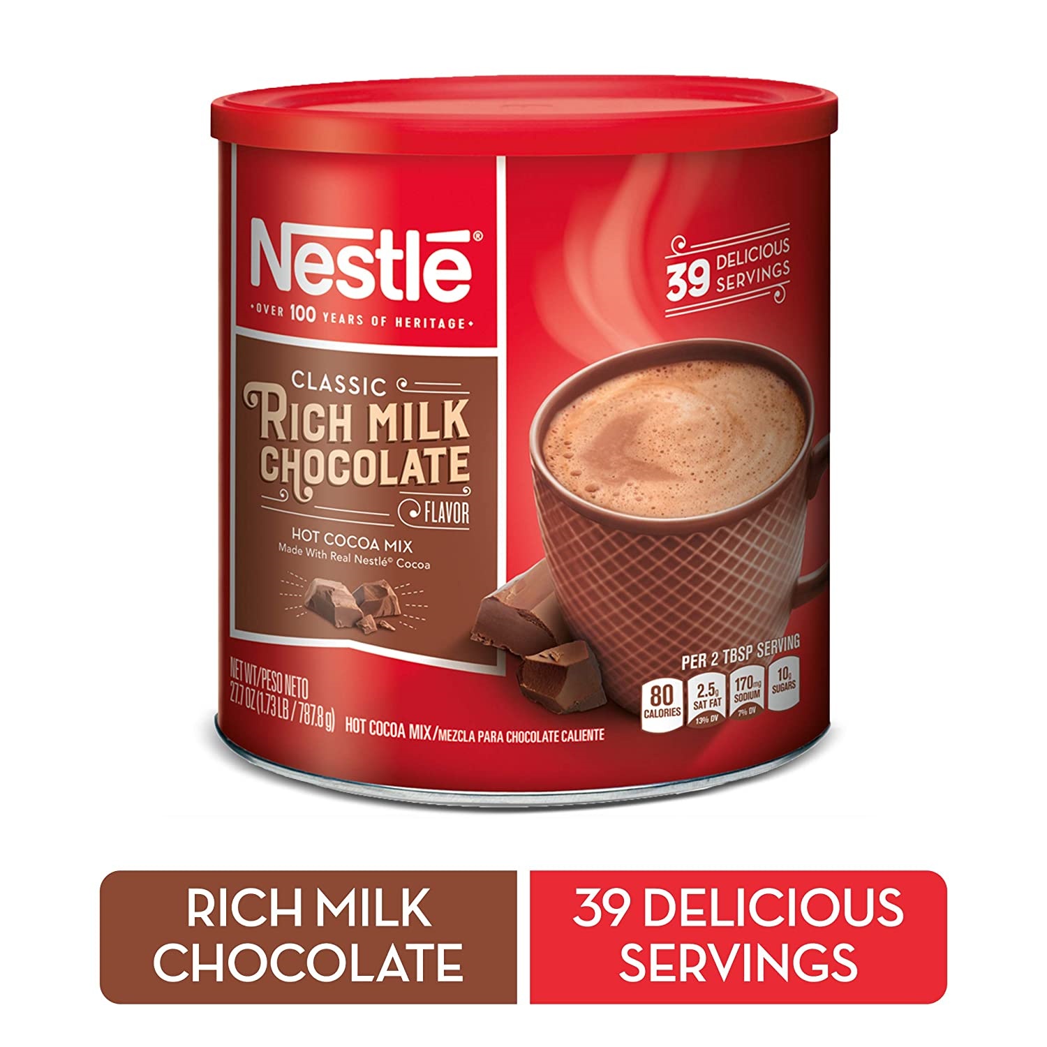 Combo 2 lon bột cacao Nestle Hot Choco Mix 787.8g